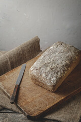 Homemade natural rye-wheat bread.