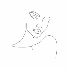 minimalistic illustration of a beautiful girl