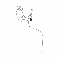 minimalistic illustration of an elegant girl