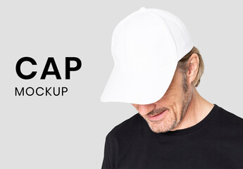 Basic Cap Mockup for Headwear Fashion Ad