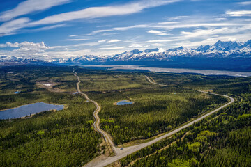 Aerial View of the Major Pipeline in Alaska