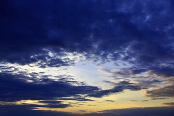 Partly cloudy at sunset