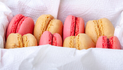 macaroons on a wooden background