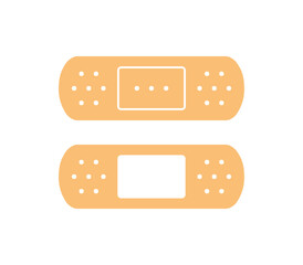 Medical plaster adhesive bandage isolated icons