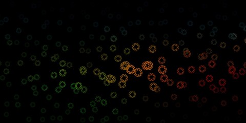 Dark green, red vector pattern with spheres.