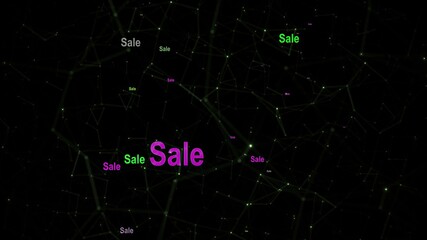 Sale text against network  background