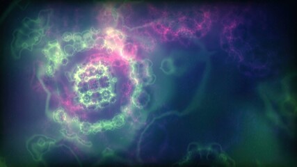 Space Flight Into A Star Field In Galaxy Clouds And Lightning Ne