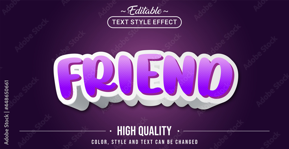 Poster Editable text style effect - Friend text style theme.