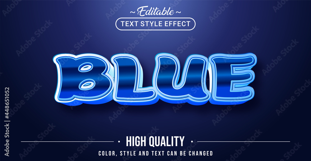 Poster editable text style effect - blue text style theme.
