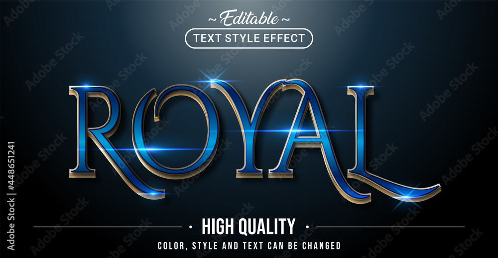 Poster editable text style effect - royal blue text style theme.