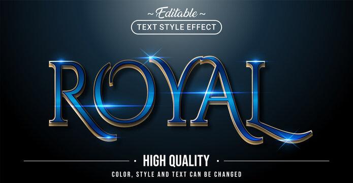 Editable text style effect - Royal Blue text style theme.