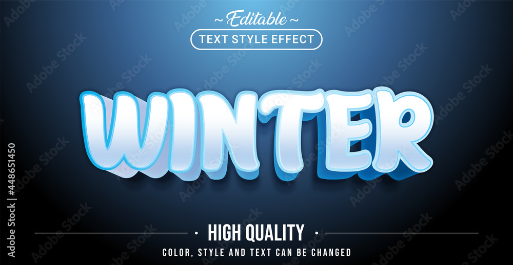 Poster Editable text style effect - Winter text style theme.