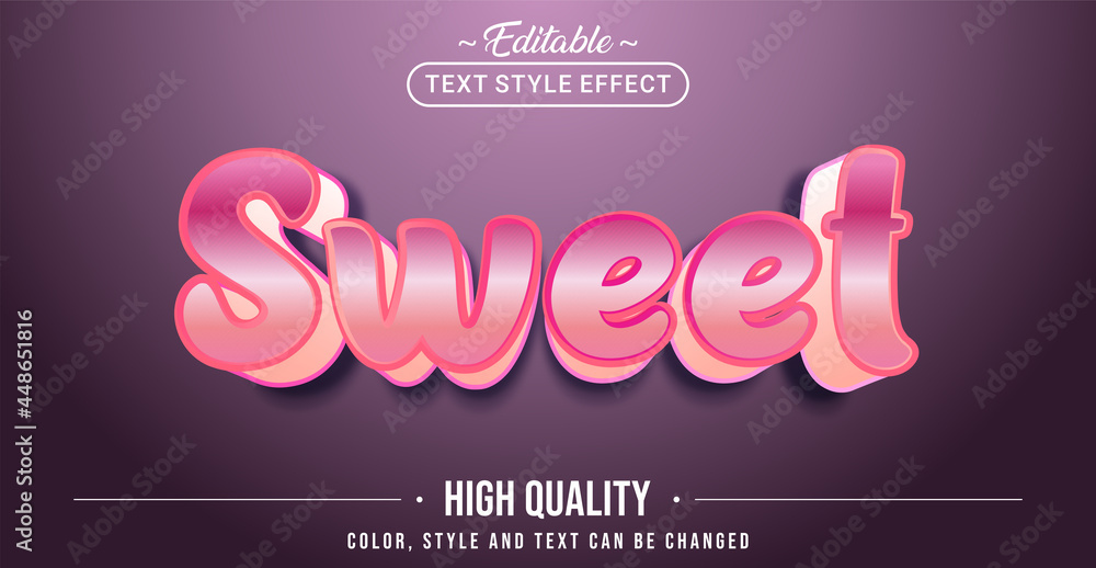 Poster Editable text style effect - Sweet text style theme.