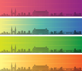 Wuppertal Multiple Color Gradient Skyline Banner