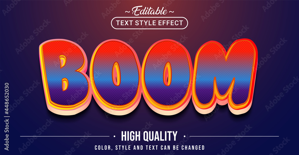 Poster Editable text style effect - Boom text style theme.