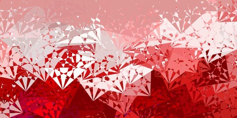 Fototapeta na wymiar Light Pink, Red vector texture with random triangles.