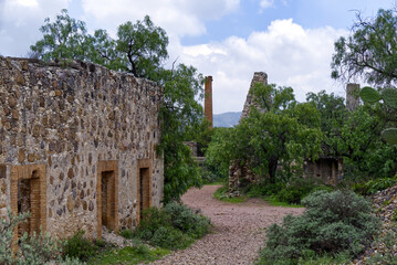 Fototapeta na wymiar Santa Brigida Mine, Mineral de Pozos, Mexico - Santa Brigida Trail through the Ruins