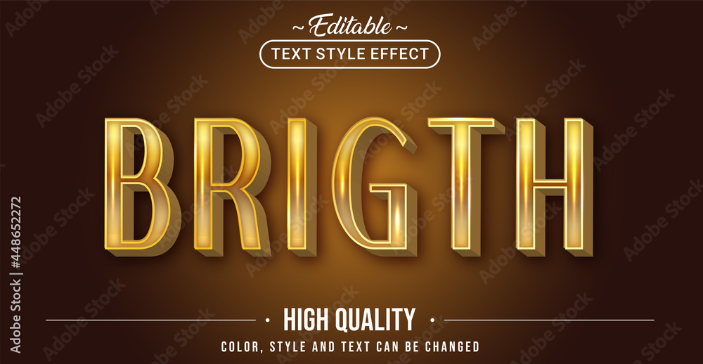 Poster Editable text style effect - Gold Bright text style theme.