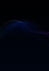 Abstract background waves. Black and royal blue abstract background for wallpaper or business card