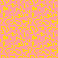 Vector seamless pattern with wavy brush strokes. Hand painted stylish texture for fabric, wallpaper, wrapping.