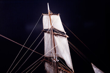 Masts with sails . Nautical vessel details
