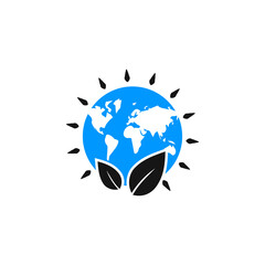 natural world globe and tree icon