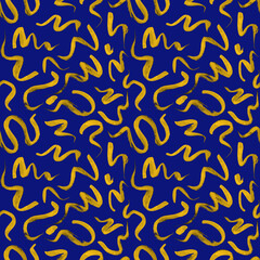 Vector seamless pattern with wavy brush strokes. Hand painted stylish texture for fabric, wallpaper, wrapping.
