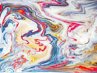 Abstract Colorful Marble Forms for Creative Designs Made with Liquid Acrylic Paint in Motion.