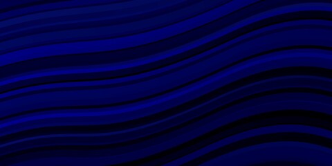 Dark BLUE vector template with curved lines.