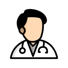 Avatar doctor icon outline color