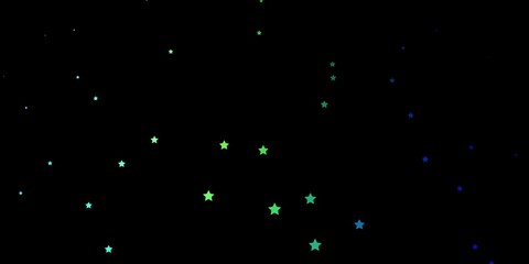 Dark Blue, Green vector layout with bright stars.