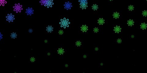 Dark Pink, Green vector backdrop with chaotic shapes.