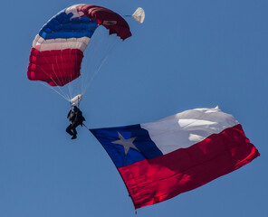 parachute and flag