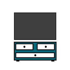 Illustration Vector graphic of Desk and TV Cabinet suitable for Living room design content