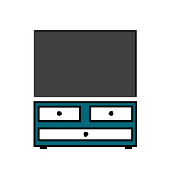 Illustration Vector graphic of Desk and TV Cabinet suitable for Living room design content