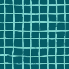 Seamless hand painted grid pattern. Abstract geometric background with crossing brush strokes.