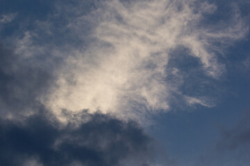 Fototapeta na wymiar Clouds in the last rays of the setting sun