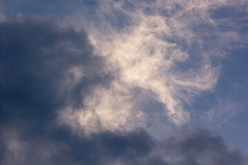 Light and dark in the evening sky