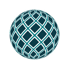 geometric spherical circle, transparent background, smooth lines on each curve. good for design material