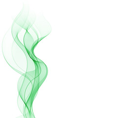 Obraz premium Transparent colored wave flow on a white background. abstract background. Green color wave. eps 10