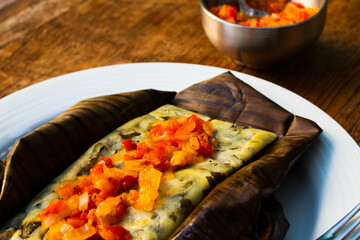 mexican food from the riviera maya on a wooden table and sauce