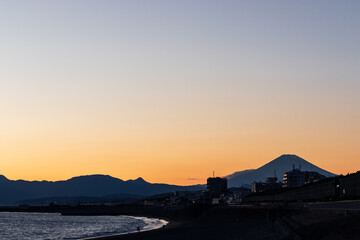 Naklejka na ściany i meble 茅ヶ崎海岸　富士山