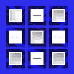 Creative instagram puzzle feed with 9 templates	
