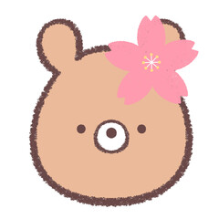 クマとサクラのアイコン