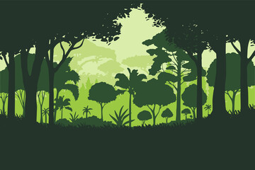 woodland silhouette vector