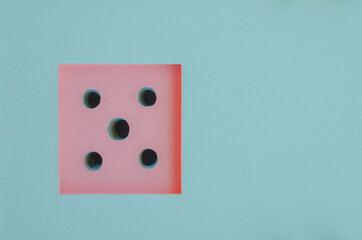 Colored window on the colored wall