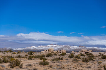 Fototapeta na wymiar Snowy Mountains in the Desert