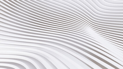 Abstract Curved Shapes. White Circular Background.