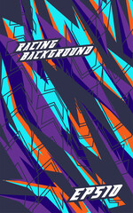 Abstract geometric backgrounds for sports and games. Abstract racing backgrounds for t-shirts, race car livery, car vinyl stickers, etc. Vector background.	
