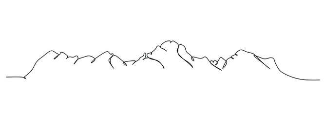 hand drawn style illustration of a sketch of a mountain. vector design for wall decoration or promotion media